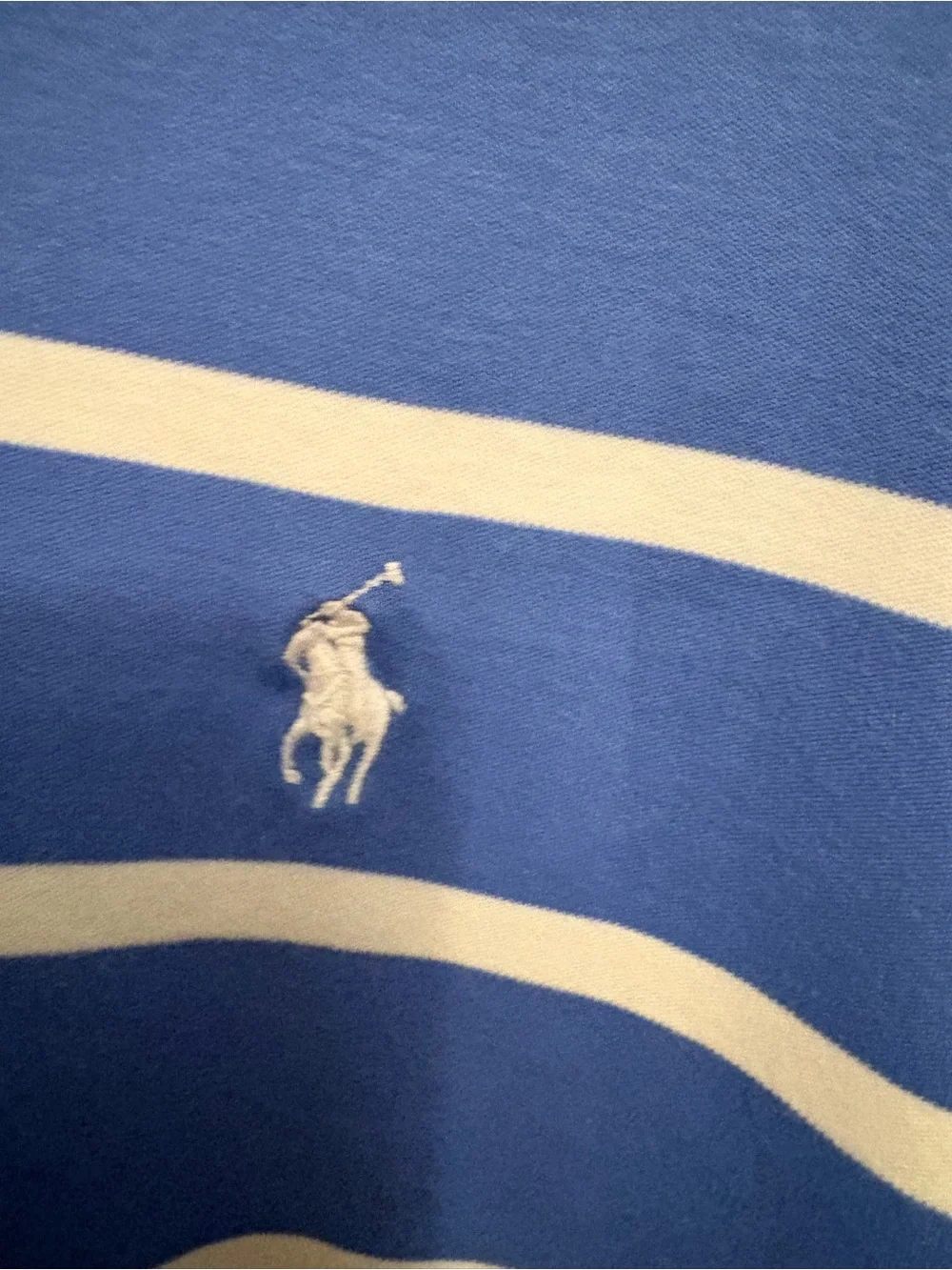 Ralph Lauren Blue and White Striped Polo Shirt